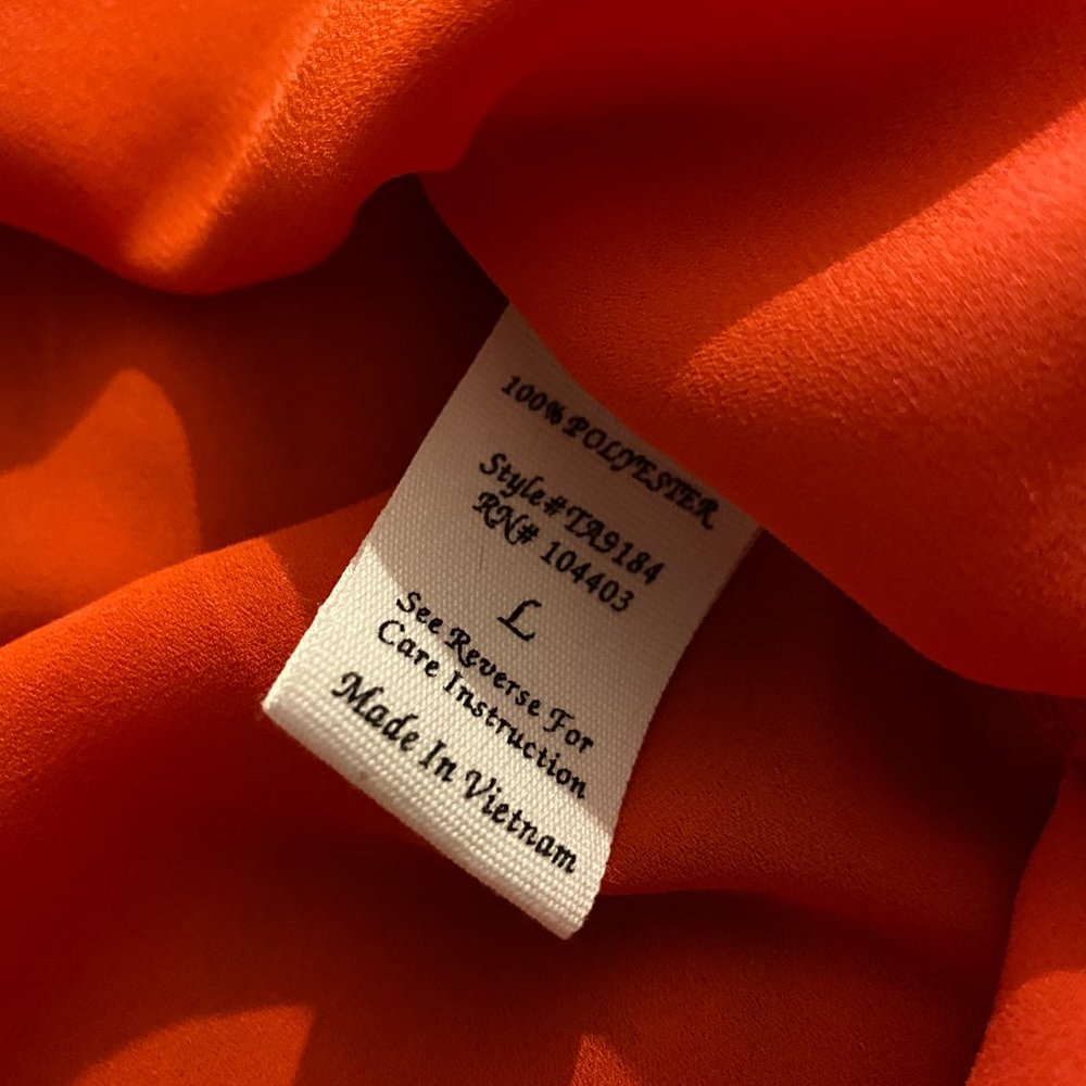 Bright Red Short Sleeve Blouse L NWOT - Picture 9 of 11